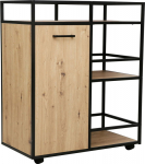 Cabinet with shelves HEDVIG 77.4x42xH94cm, ash/black