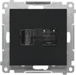 Contact-Simon TGHRJ45.01/149 Simon 55 Gniazdo HDMI + RJ45 kat.6. (module) Czarny mat TGHRJ45.01/149