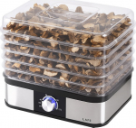 Lafe NutriDry srebrny - Hair mushrooms and fruits | 5 product trays | temperature regulation | built-in fan | dishwasher safe