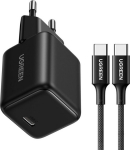 Ugreen X513 30W GaN 1x USB-C + kabel USB-C 1m - czarna - Charger