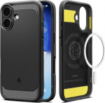 Kaitse&uuml;mbris Rugged Armor (MagFit), Apple iPhone 17, must, MagSafe &uuml;hilduv, Spigen