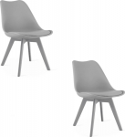 Leobert MARK gray chair with eco-leather cushion for living room, dining room and office x2