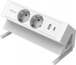 Fellowes Power module desk 2xSteckdose,USB-A,USB-C wei