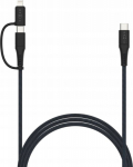 Kabel USB Fixed USB-C - USB-C + Lightning 1.2 m Szary (FIXDB-CCL12-GR)