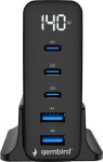 GEMBIRD 5-port 140 W GaN USB fast charger black
