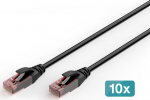 Digitus CAT6 U-UTP OUTDOOR 10X10M BLACK, KU PE AWG 26/710 PACK