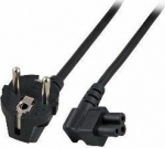 MicroConnect Power Cord CEE 7/7 - C5 5m, Angled CEE7 and C5, Black