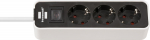 Brennenstuhl Steckdosenl. Ecolor 3-x wei&szlig;/black switch