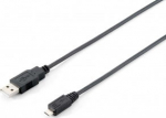 Equip Kabel USB-A2.0->Micro-B St/St 1.80m schwarz Polybeutel