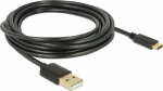 DELOCK Kabel USB 2.0 A > C 3.0m schwarz