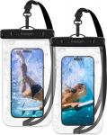 Spigen A601 Universal Waterproof Case 2-pack crystal clear