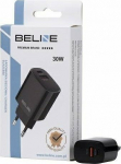 Beline charger Wall charger 30W GaN USB-C + USB-A, czarna