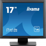 iiyama ProLite T1731SR-B1S, 43.2cm (17"), Kit (USB), schwarz Touchmonitor (5:4), 43.2 cm (17"), resistive, 1280x1024 Pixel, VESA Mount (100x100 mm), Reaktionszeit: 5ms, Brightness 250cd, Blickwinkel 170/160&deg;(H/V), Contrast: 1000:1, VGA, DisplayPort,  ...