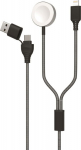 2GO 2in1 Ladekabel USB-A/USB-C f. Watch & Smartphone 1.8m sw