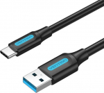 CABLE USB3.0 TO USB-C MALE/2M BLACK COZBH VENTION