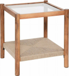 Atmosphera Wooden coffee table with glass top APALA, 50 x 50 x 55 cm