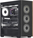 AER AeroCool Geh Midi D501A-G-BK-V2 (B/Wood/ATX)