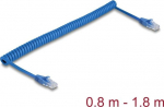 DELOCK RJ45 Spiralkabel Stecker zu Stecker Cat.6 UTP 0.8 m