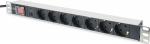 Digitus Listwa zasilająca PDU 19" Rack, 7x schuko socket, 2.0m, 1x plug unischuko, 16A, On./Off., overload protection, aluminum profile
