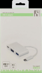 DELTACO USB C 3.0 (M) to VGA/USB A/USB C (F) | USB-C - USB-A | Max 1920x1080 60Hz | Vit | 0.1m