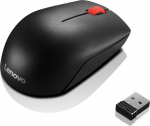 Lenovo Essential Compact - Mus - Right- och left-handed - 3 buttons - wireless - 2.4 GHz - wireless USB-receiver - svart - OEM