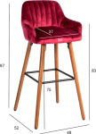 Bar chair ARIEL burgundy