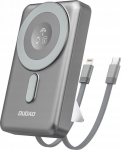 Powerbank Dudao Powerbank Dudao K29 10000mAh PD 20W z MagSafe z metal casing, stand and built-in cables USB-C/Lightning - szary