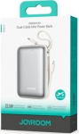 Joyroom JR-PBF29 Power Bank with Digital Display Type-C, PD 22.5W, 20000 mAh with built-in Double Type-C Cable / white