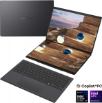 Asus | Zenbook Duo UX8407AA-SN066W | Moher Gray | 14 " | OLED | Touchscreen | 2.8K | 2880 x 1800 pixels | 144 Hz | Anti-Reflective | Intel Core Ultra X9 | 378H | 32 GB | LPDDR5X | Solid-state drive capacity 2000 GB | Intel Arc Graphics | Windows 11 P ...