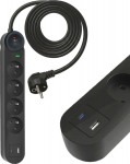 Art Power Strip Surge Protector 3m SPD3 4 jack 16A USB-A USB-C 3.4A czarna