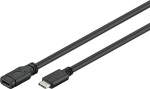 MicroConnect USB-C 3.2 Gen 1 Extension, Cable, 1.5m Black, for