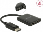 Delock DisplayPort 1.4 Splitter 1 x DisplayPort to 2 x HDMI MST