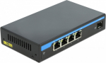Delock Switch - 4 x 10/100/1000 (PoE+) + 1 x Gigabit SFP - Desktop - PoE+ (60 W)