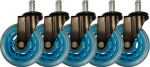 LC-Power Rolle - 75 mm - durchsichtig, Hellblau (pack of 5)