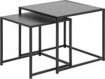 Coffee tables 2pcs SEAFORD 40x40xH40cm, 50x50xH45cm, black