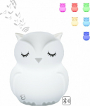 Mesmed A silicone bedside lamp that changes colors with a Bluetooth speaker Świataczek Owl HU HU