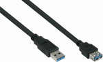 kabelmeister USB3.0 Verl&auml;ng. A St.-A Bu. UL schwarz 2m
