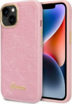Guess GUHCP14MHGCRHP Croco Collection Hardcase for iPhone 14 Plus / 15 Plus 6.7" / pink