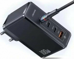 Usams charger Mains charger USAMS T50 3xUSB-C+1xUSB GaN 100W PD Fast Charge czarny/black (US-CC163)