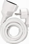 Heinrich Kopp Kopp Power extension cord, safety contact, angled plug, extra flat, white - Strom/Netzteil