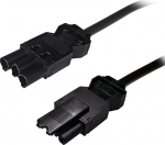 DELTACO GST18 male - GST18 female, grounded, 0.3m, black