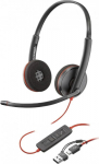 HP Poly Blackwire 3220 Wired Headphones Sort