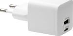 D. Bramante dbramante1928 recharge - power adapter - 25 Watt - 2 output contacts (USB-C, USB) - vit - Europa