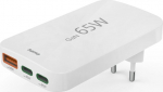 Hama 00201976 Flat Charger 220V With 2xUSB-C/USB-A 65W White