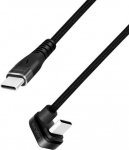 LogiLink USB-C 2.0m w Braided angle black - kabel LogiLink USB-C - USB-C 2.0m M/M angled black