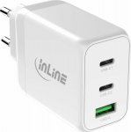 Axagon InLine&reg; USB PD Netzteil, GaN Ladeger&auml;t, 3-Port, Dual USB-C+USB-A, 65W, wei&szlig;