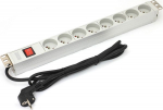 Digitus Listwa zasilająca PDU 19" RACK 8xTyp E, 1.8m 1xSchuko, 16A, On./Off., Aluminum