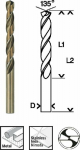 BOS Wiertło Bosch Bosch Metal twist drill HSS-Co, DIN 338, 12.5mm (5 pieces, working length 101mm)