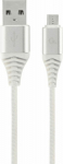 Cable USB Gembird USB-A - microUSB 1 m White (CC-USB2B-AMmBM-1M-BW2)