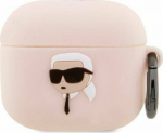 Karl Lagerfeld Case Karl Lagerfeld KLA3RUNIKP Apple AirPods 3 cover pink/pink Silicone Karl Head 3D
